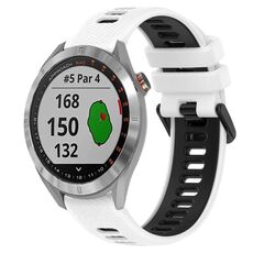 Per Garmin Approach S40 20mm Cinturino sportivo in silicone bicolore (bianco + nero)