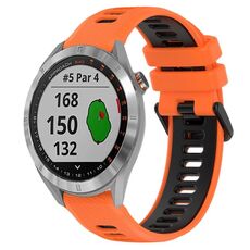 Per Garmin Approach S40 20mm Cinturino sportivo in silicone bicolore (arancione + nero)