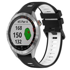 Per Garmin Approach S40 20mm Cinturino sportivo in silicone bicolore (nero + bianco)