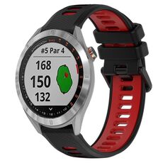Per Garmin Approach S40 20mm Cinturino sportivo in silicone bicolore (nero + rosso)