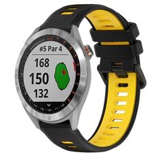 Per Garmin Approach S40 20mm Cinturino sportivo in silicone bicolore (nero + giallo)