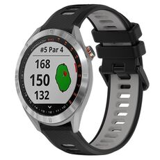 Per Garmin Approach S40 20mm Cinturino sportivo in silicone bicolore (nero + grigio)