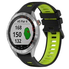 Per Garmin Approach S40 20mm Cinturino sportivo in silicone bicolore (nero + verde)