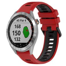 Per Garmin Approach S40 20mm Cinturino sportivo in silicone bicolore (rosso + nero)
