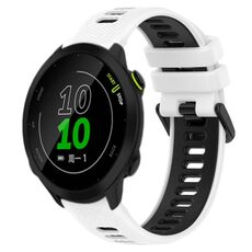 Per Garmin Forerunner 158 20mm Cinturino sportivo in silicone bicolore (bianco + nero)