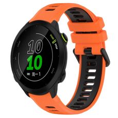 Per Garmin Forerunner 158 20mm Cinturino sportivo in silicone bicolore (arancione + nero)