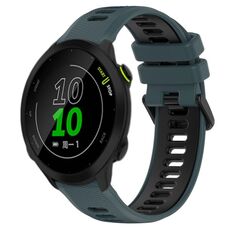 Per Garmin Forerunner 158 20mm Cinturino sportivo in silicone bicolore (verde oliva + nero)