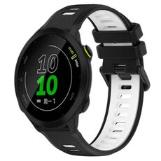 Per Garmin Forerunner 158 20mm Cinturino sportivo in silicone bicolore (nero + bianco)