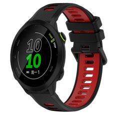 Per Garmin Forerunner 158 20mm Cinturino sportivo in silicone bicolore (nero + rosso)