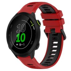 Per Garmin Forerunner 158 20mm Cinturino sportivo in silicone bicolore (rosso + nero)