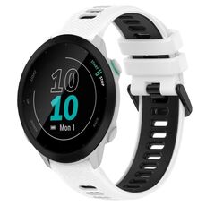 Per Garmin Forerunner 55 20mm Cinturino sportivo in silicone bicolore (bianco + nero)