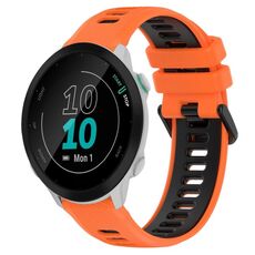 Per Garmin Forerunner 55 20mm Cinturino sportivo in silicone bicolore (arancione + nero)