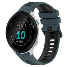 Per Garmin Forerunner 55 20mm Cinturino sportivo in silicone bicolore (verde oliva + nero)