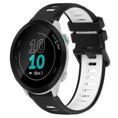 Per Garmin Forerunner 55 20mm Cinturino sportivo in silicone bicolore (nero + bianco)