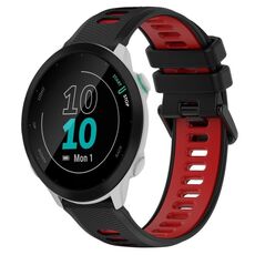 Per Garmin Forerunner 55 20mm Cinturino sportivo in silicone bicolore (nero + rosso)