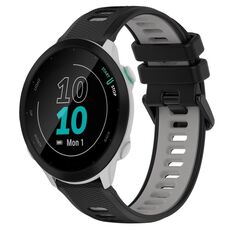 Per Garmin Forerunner 55 20mm Cinturino sportivo in silicone bicolore (nero + grigio)