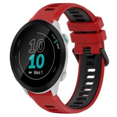 Per Garmin Forerunner 55 20mm Cinturino sportivo in silicone bicolore (rosso + nero)
