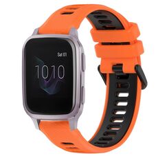 Per Garmin Venu SQ 20mm Cinturino sportivo in silicone bicolore (arancione + nero)