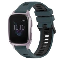 Per Garmin Venu SQ 20mm Cinturino sportivo in silicone bicolore (verde oliva + nero)