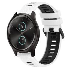 Per Garmin VivoMove Style 20mm Cinturino sportivo in silicone bicolore (bianco + nero)