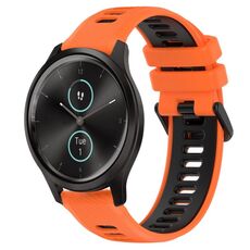 Per Garmin VivoMove Style 20mm Cinturino sportivo in silicone bicolore (arancione + nero)
