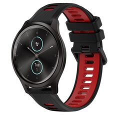 Per Garmin VivoMove Style 20mm Cinturino sportivo in silicone bicolore (nero + rosso)