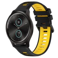 Per Garmin VivoMove Style 20mm Cinturino sportivo in silicone bicolore (nero + giallo)