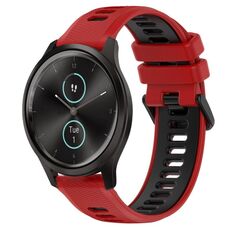 Per Garmin VivoMove Style 20mm Cinturino sportivo in silicone bicolore (rosso + nero)