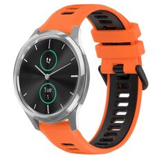 Per Garmin VivoMove Luxe 20mm Cinturino sportivo in silicone bicolore (arancione + nero)