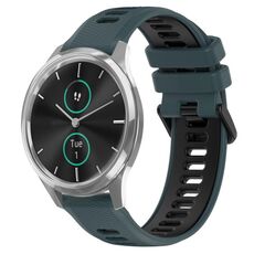 Per Garmin VivoMove Luxe 20mm Cinturino sportivo in silicone bicolore (verde oliva + nero)
