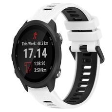 Per Garmin Forerunner 245 20mm Cinturino sportivo in silicone bicolore (bianco + nero)