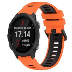 Per Garmin Forerunner 245 20mm Cinturino sportivo in silicone bicolore (arancione + nero)