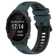 Per Garmin Forerunner 245 20mm Cinturino sportivo in silicone bicolore (verde oliva + nero)