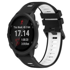 Per Garmin Forerunner 245 20mm Cinturino sportivo in silicone bicolore (nero + bianco)