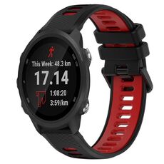Per Garmin Forerunner 245 20mm Cinturino sportivo in silicone bicolore (nero + rosso)
