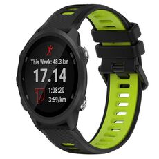 Per Garmin Forerunner 245 20mm Cinturino sportivo in silicone bicolore (nero + verde)