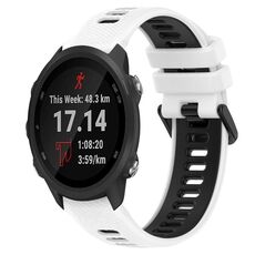Per Garmin Forerunner 245 Music 20mm Cinturino sportivo in silicone bicolore (bianco + nero)