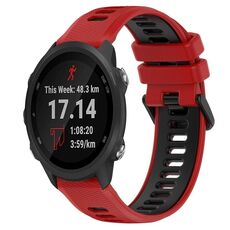 Per Garmin Forerunner 245 Music 20mm Cinturino sportivo in silicone bicolore (rosso + nero)