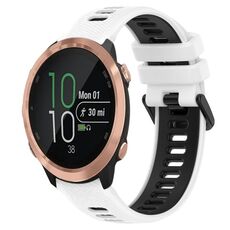 Per Garmin Forerunner 645 Cinturino sportivo in silicone bicolore da 20 mm (bianco + nero)