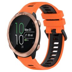 Per Garmin Forerunner 645 20mm Cinturino sportivo in silicone bicolore (arancione + nero)