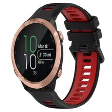 Per Garmin Forerunner 645 20mm Cinturino sportivo in silicone bicolore (nero + rosso)