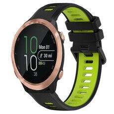 Per Garmin Forerunner 645 20mm Cinturino sportivo in silicone bicolore (nero + verde)