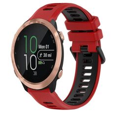 Per Garmin Forerunner 645 20mm Cinturino sportivo in silicone bicolore (rosso + nero)