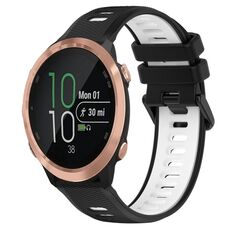 Per Garmin Forerunner 645 Music 20mm Cinturino sportivo in silicone bicolore (nero + bianco)