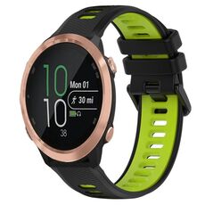 Per Garmin Forerunner 645 Music 20mm Cinturino sportivo in silicone bicolore (nero + verde)