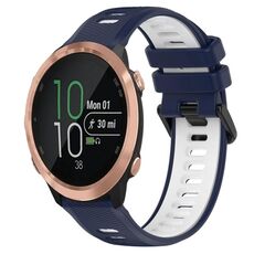 Per Garmin Forerunner 645 Music 20mm Cinturino sportivo in silicone bicolore (blu notte + bianco)