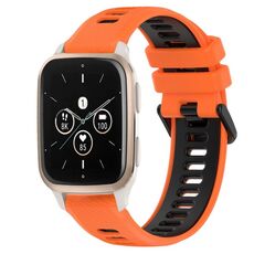 Per Garmin Forerunner Sq2 20mm Cinturino sportivo in silicone bicolore (arancione + nero)