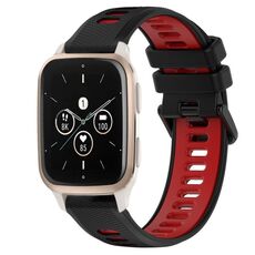 Per Garmin Forerunner Sq2 20mm Cinturino sportivo in silicone bicolore (nero + rosso)