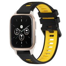 Per Garmin Forerunner Sq2 20mm Cinturino sportivo in silicone bicolore (nero + giallo)