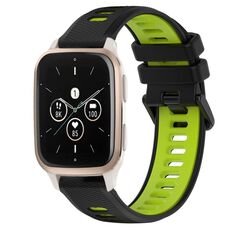 Per Garmin Forerunner Sq2 20mm Cinturino sportivo in silicone bicolore (nero + verde)